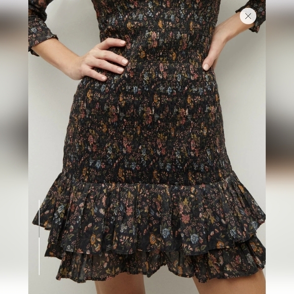 NWT Veronica Beard Farha Floral Smocked Ruffled Minidress Size 12 - Picture 3 of 15